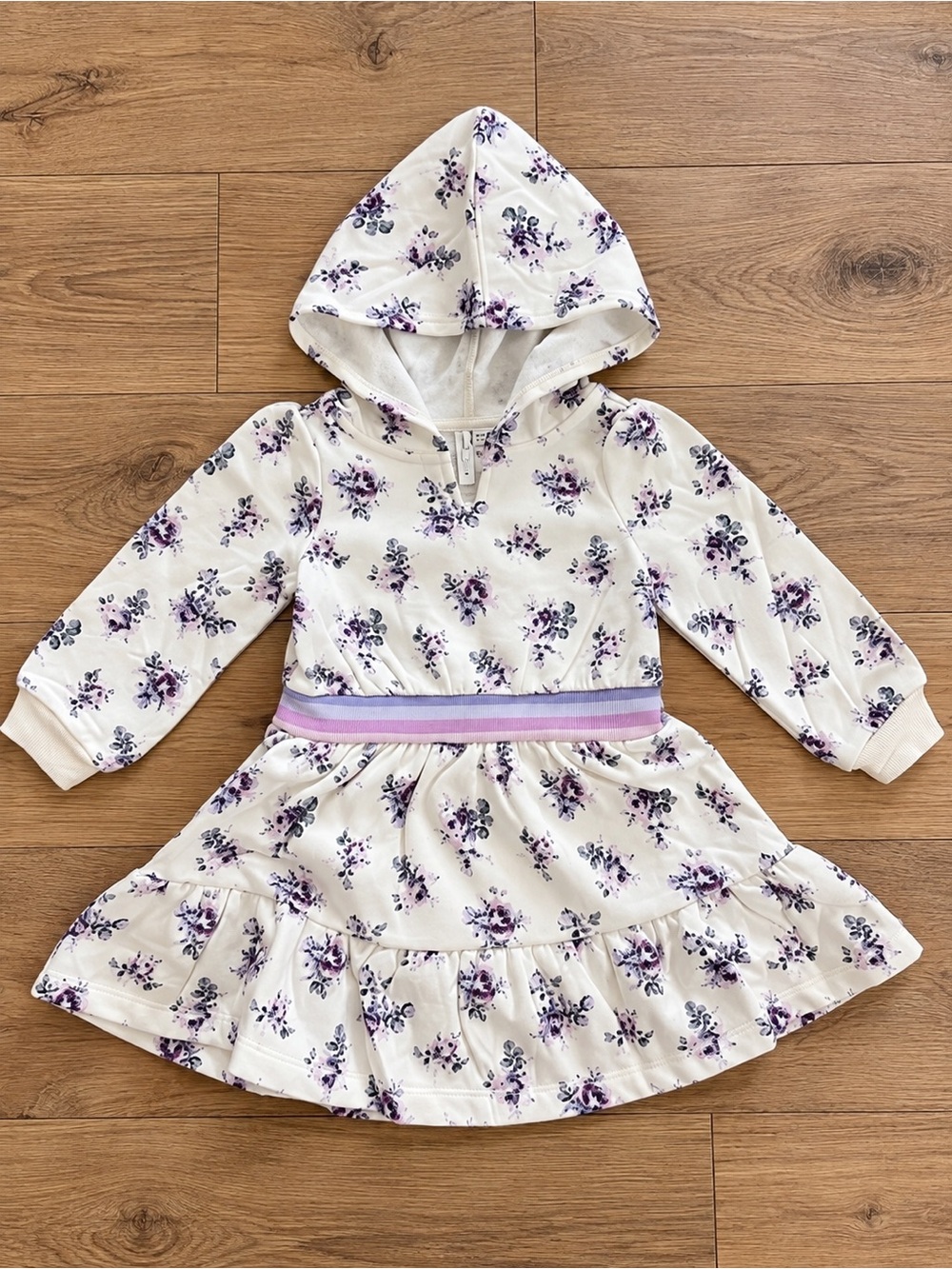 Janie and Jack Floral Hooded Dress Girls Size 18-24 Months